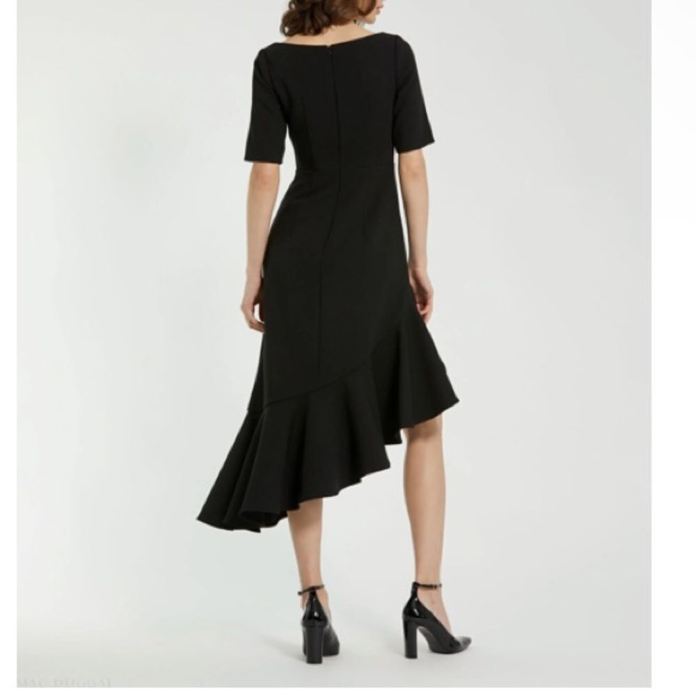 MAC DUGGAL

Black Crepe 3/4 Sleeve Asymmetrical Hem Dress - Picture 4 of 5